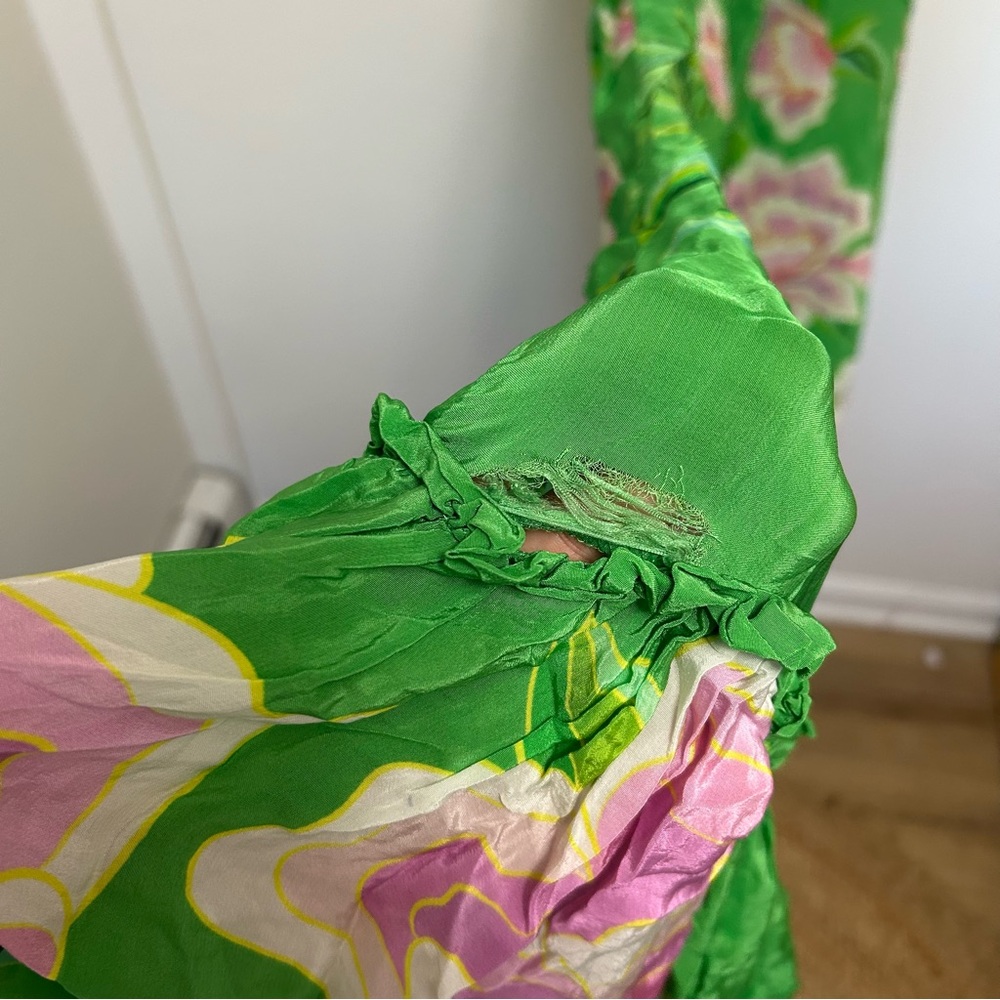 FARM Rio Green One-Shoulder Maxi Dress with Pink Floral Print - Picture 8 of 11